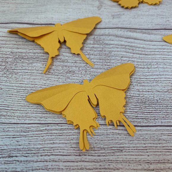 Accents Gold Butterfly 3d Wall Decor Set Of 24 Shimmery Paper